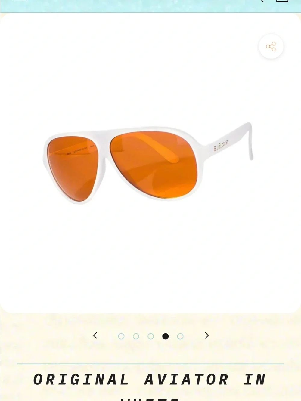 Original BluBlocker White Aviator Sunglasses with Orange Lenses - Link